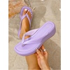 image:imageMakeMeChic Womens Summer PU Leather Toe Post Platform Sandals Flip Flops ShoesPurple