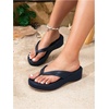 image:imageMakeMeChic Womens Summer PU Leather Toe Post Platform Sandals Flip Flops ShoesRoyal Blue
