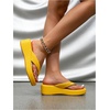 image:imageMakeMeChic Womens Summer PU Leather Toe Post Platform Sandals Flip Flops ShoesYellow