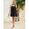 image:imageMakeMeChic Womens Sundress Beach Dress Sleeveless Ruffle Swing Shirred Casual Flowy Babydoll Summer Mini DressesBlack