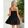 image:imageMakeMeChic Womens Sundress Beach Dress Sleeveless Ruffle Swing Shirred Casual Flowy Babydoll Summer Mini DressesBlack