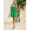 image:imageMakeMeChic Womens Sundress Beach Dress Sleeveless Ruffle Swing Shirred Casual Flowy Babydoll Summer Mini DressesGreen