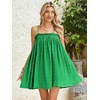 image:imageMakeMeChic Womens Sundress Beach Dress Sleeveless Ruffle Swing Shirred Casual Flowy Babydoll Summer Mini DressesGreen