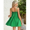 image:imageMakeMeChic Womens Sundress Beach Dress Sleeveless Ruffle Swing Shirred Casual Flowy Babydoll Summer Mini DressesGreen
