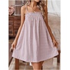 image:imageMakeMeChic Womens Sundress Beach Dress Sleeveless Ruffle Swing Shirred Casual Flowy Babydoll Summer Mini DressesLight Pink