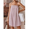 image:imageMakeMeChic Womens Sundress Beach Dress Sleeveless Ruffle Swing Shirred Casual Flowy Babydoll Summer Mini DressesLight Pink