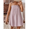 image:imageMakeMeChic Womens Sundress Beach Dress Sleeveless Ruffle Swing Shirred Casual Flowy Babydoll Summer Mini DressesLight Pink