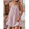image:imageMakeMeChic Womens Sundress Beach Dress Sleeveless Ruffle Swing Shirred Casual Flowy Babydoll Summer Mini DressesLight Pink