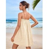 image:imageMakeMeChic Womens Sundress Beach Dress Sleeveless Ruffle Swing Shirred Casual Flowy Babydoll Summer Mini DressesLight Yellow