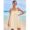 image:imageMakeMeChic Womens Sundress Beach Dress Sleeveless Ruffle Swing Shirred Casual Flowy Babydoll Summer Mini DressesLight Yellow