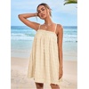 image:imageMakeMeChic Womens Sundress Beach Dress Sleeveless Ruffle Swing Shirred Casual Flowy Babydoll Summer Mini DressesLight Yellow