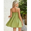 image:imageMakeMeChic Womens Sundress Beach Dress Sleeveless Ruffle Swing Shirred Casual Flowy Babydoll Summer Mini DressesLime Green