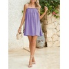 image:imageMakeMeChic Womens Sundress Beach Dress Sleeveless Ruffle Swing Shirred Casual Flowy Babydoll Summer Mini DressesMauve Purple
