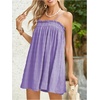 image:imageMakeMeChic Womens Sundress Beach Dress Sleeveless Ruffle Swing Shirred Casual Flowy Babydoll Summer Mini DressesMauve Purple