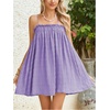 image:imageMakeMeChic Womens Sundress Beach Dress Sleeveless Ruffle Swing Shirred Casual Flowy Babydoll Summer Mini DressesMauve Purple