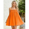 image:imageMakeMeChic Womens Sundress Beach Dress Sleeveless Ruffle Swing Shirred Casual Flowy Babydoll Summer Mini DressesOrange