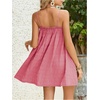image:imageMakeMeChic Womens Sundress Beach Dress Sleeveless Ruffle Swing Shirred Casual Flowy Babydoll Summer Mini DressesPink