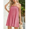 image:imageMakeMeChic Womens Sundress Beach Dress Sleeveless Ruffle Swing Shirred Casual Flowy Babydoll Summer Mini DressesPink