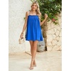 image:imageMakeMeChic Womens Sundress Beach Dress Sleeveless Ruffle Swing Shirred Casual Flowy Babydoll Summer Mini DressesRoyal Blue