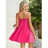 image:imageMakeMeChic Womens Sundress Beach Dress Sleeveless Ruffle Swing Shirred Casual Flowy Babydoll Summer Mini DressesRuffle Pink