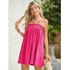 image:imageMakeMeChic Womens Sundress Beach Dress Sleeveless Ruffle Swing Shirred Casual Flowy Babydoll Summer Mini DressesRuffle Pink