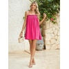 image:imageMakeMeChic Womens Sundress Beach Dress Sleeveless Ruffle Swing Shirred Casual Flowy Babydoll Summer Mini DressesRuffle Pink