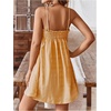 image:imageMakeMeChic Womens Sundress Beach Dress Sleeveless Ruffle Swing Shirred Casual Flowy Babydoll Summer Mini DressesYellow