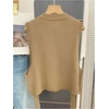 image:imageMakeMeChic Womens Sweater Vest Knit Sleeveless Metal Button Retro Vintage TopsKhaki