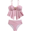image:imageMakeMeChic Teen Girls 2 Piece Tankini Sets Metal Starfish Spaghetti Strap Summer Beach Modest SwimsuitPink