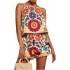 image:imageMakeMeChic Womens 2 Piece Sets 2026 Summer Matching Lounge Short Set Tropical Resort Travel Vacation OutfitsMulticolor