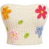 image:imageMakeMeChic Womens 3D Flower Strapless Crochet Crop Tube Tops Boho Knit Bandeau Going Out Tops Beach Vacation OutfitsApricot