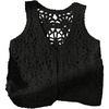 image:imageMakeMeChic Womens Boho Crochet Vest Tops Hollow Out Sleeveless Knit Beach Vacation TopsBlack