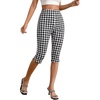 image:imageMakeMeChic Womens Capri Pants High Waisted Elastic Leggings Casual Yoga Going Out Dressy Capri PantsBlack and White