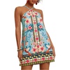 image:imageMakeMeChic Womens Halter Dresses Summer Beach Backless Tropical Vacation Caribbean Outfits Boho Mini DressesMulticolor C