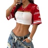 image:imageMakeMeChic Womens Jersey Shirts Y2k Graphic Tees Oversized Crop Tops Shrugs StreetwearRed