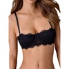 image:imageMakeMeChic Womens Lace Bralettes Balconette Spaghetti Strap Sexy Underwire Lingerie BraBlack