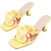 image:imageMakeMeChic Womens Open Toe Floral Kitten Heels Flower Summer Beach SandalsTropical Flower Yellow