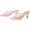 image:imageMakeMeChic Womens Pink Heels Kitten Heels Summer Leather Thong Strap Dressy Flip Flop SandalsPink