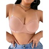 image:imageMakeMeChic Womens Plus Size Underwire Backless Bra with Clear Invisible StrapPink