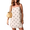 image:imageMakeMeChic Womens Polka Dots Mini Dress Sleeveless Criss Cross Tie Open Back Short Tank DressesBlack and White