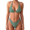 image:imageMakeMeChic Womens Polka Dots Triangle Thong Bikini Sets Floral Cute Bathing Suit SwimsuitsGreen Dots