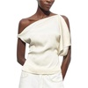 image:imageMakeMeChic Womens Satin Off The Shoulder Dressy Top Sleeveless Tie Back Elegant Tank TopsWhite