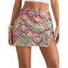 image:imageMakeMeChic Womens Sequin Bodycon Skirt Glitter Low Rise Party Mini Skirts with Shorts UnderneathMulticolor