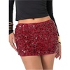 image:imageMakeMeChic Womens Sequin Sparkle Mini Skirt Glitter Low Waist Party Y2k Bodycon SkirtsBurgundy
