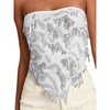 image:imageMakeMeChic Womens Sparkly Sequin Tops Backless Fringe Party Beach Strapless Tube TopsWhite
