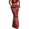 image:imageMakeMeChic Womens Summer Beach Maxi Skirt Y2k Floral Boho Flowy Long SkirtRed Animal Print