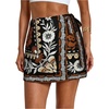 image:imageMakeMeChic Womens Summer Boho Wrap Mini Skirt Beach Vacation Short SkirtsBoho Black Floral
