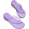 image:imageMakeMeChic Womens Summer PU Leather Toe Post Platform Sandals Flip Flops ShoesPurple