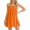 image:imageMakeMeChic Womens Sundress Beach Dress Sleeveless Ruffle Swing Shirred Casual Flowy Babydoll Summer Mini DressesOrange