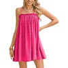 image:imageMakeMeChic Womens Sundress Beach Dress Sleeveless Ruffle Swing Shirred Casual Flowy Babydoll Summer Mini DressesRuffle Pink